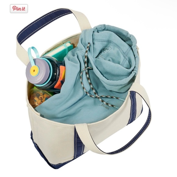 L.L. Bean Boat and Tote Open-Top Made in USA Monogram “N” Navy Regular Medium - Picture 2 of 5